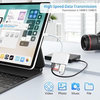 Lecteur de carte SD 4-en-1 USB C Adaptateur OTG de type C avec lecteur de carte mémoire SD Type-C USB 4 emplacements