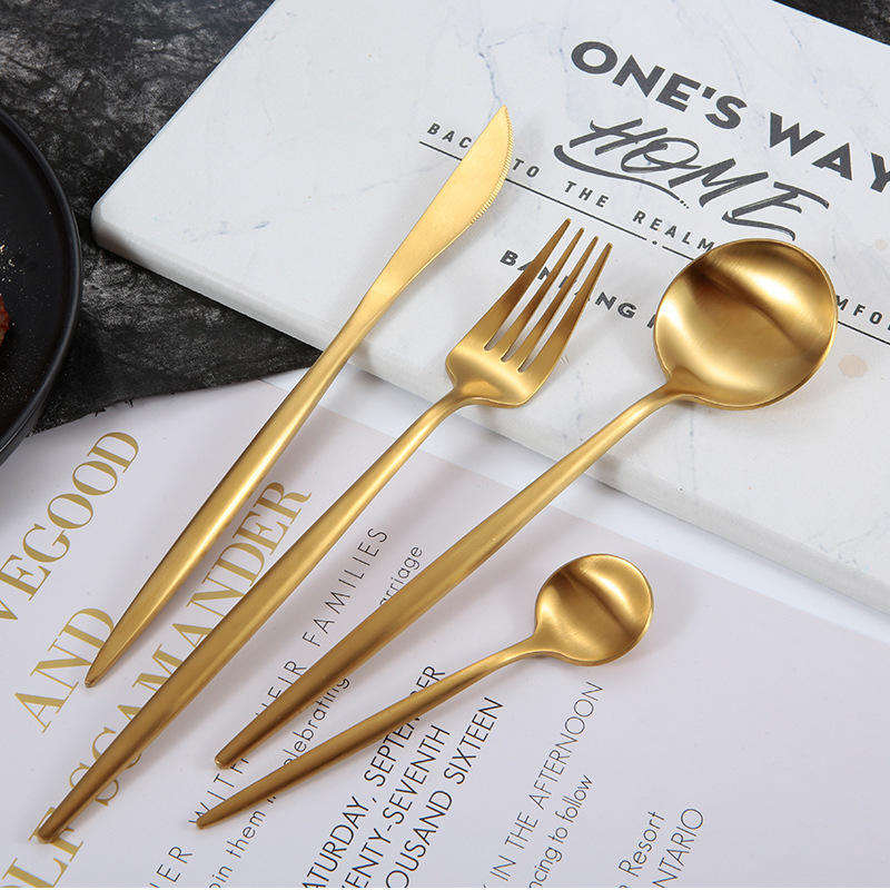 Gold 4pcs cutlery