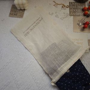 Custom Logo Printed Cotton Linen for Shoe <b>Clothes</b> Hat <b>Storage</b> High End Drawstring Cotton Dust Pouch - Product Image 3