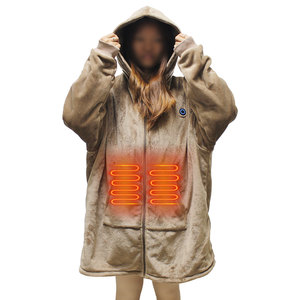 Manufacturer Cozy Warm Soft Heated Electric Wearable Winter <strong>Hoodie</strong> <strong>Blanket</strong> for Adults <strong>Men</strong> and Women With Battery - Product Image 1