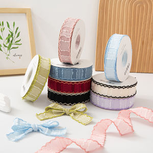 กิ๊บติดผมรูปโบว์ทำมือแบบทำมือริบบิ้นผ้าซาตินลายคลื่นสวยสำหรับเป็นของขวัญตกแต่งวันคริสต์มาสวันเกิด - Product Image 2