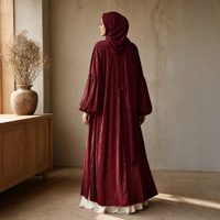Abaya de Dubaï, robe islamique arabe turque, tissu léger et brillant, abaya ouverte modeste, vente en gros, kimono pour femmes musulmanes