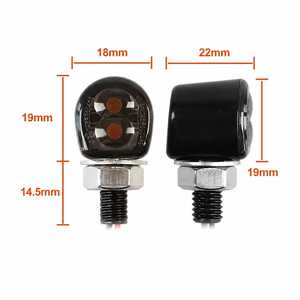 Mini Schwarze Zinklegierung Heck-Blinker 2 Linsen 2 LED 3W M8 12V IP65 Wasserdicht Ersatz Reparatur Motorrad Blinkerleuchte - Product Image 4