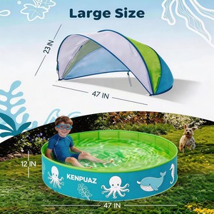 KENPUAZ Kids Foldable Sunshade Pool With <b>Canopy</b> Outdoor Swimming <b>Tent</b> For 2 To 4 Years Old Children - Product Image 4
