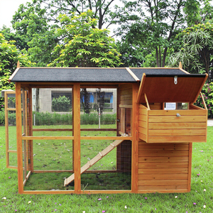 SDC0802 Wooden <b>Pet</b> Animals Large Metal Chicken Coop Farm Building Run Walk-in Poultry - Product Image 1