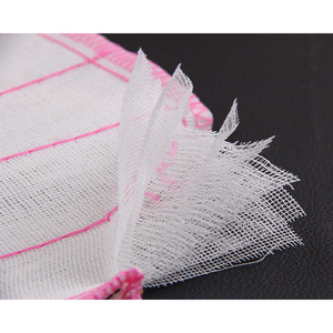 Xin Zhong Hua - Torchons de cuisine en fibre de bambou 8 plis, épais, antiadhésifs, motif rayé, bordure rouge et bleue - Product Image 1