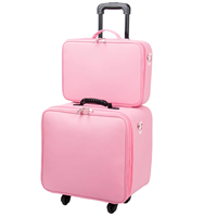 Grand ensemble de maquillage étui avec plateau styliste séparateur détachable beauté chariot fermeture éclair étui de maquillage multifonctionnel