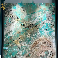 Dalle de marbre vert Amazonite brésilienne YUSHI pour comptoir de salle de bain d'hôtel et décoration murale de fond