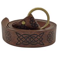 Ecowalson Médiéval Boucle Anneau Ceinture Costume Rétro Accessoire Femmes Hommes Viking Pirate Cosplay Vintage PU Boucle En Cuir