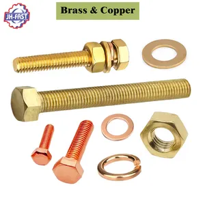 DIN933 Hex Head Brass Bolts M3 M4 M5 M6 M8 M10 Hexagon Screws Copper Plated Brass Hex Bolt