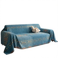Housse de canapé en chenille florale Deisy Dee, lavable en machine, antidérapante, douce, anti-rayures, pour canapé sectionnel à 3 coussins, pour animaux de compagnie et enfants