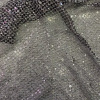 Prêt à Expédier Double Couche Maille Sequin Tissu Broderie Tissu Brodé Métallique Fil D'or Tissu pour Robe Formelle