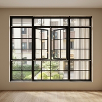 Fenêtres coulissantes en verre trempé sur mesure, style luxe, grille vintage française en aluminium pour villa, appartement, salle de bain