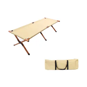 Hot sell lightweight cot camping comfortable cots folding bed Metal Solid Wood Camping Bed