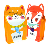 Emballage debout de gousset de friandises pour animaux de compagnie laminé personnalisé sac de nourriture pour animaux de compagnie chat chien forme spéciale sacs à fond plat avec fermeture éclair