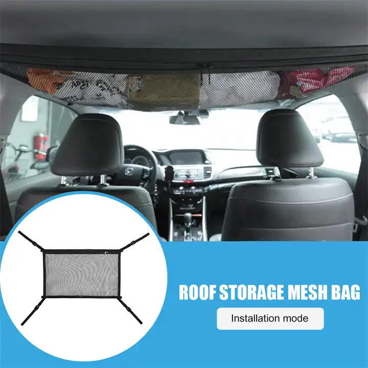 SUV Car Ceiling Storage Net Pocket Car Roof Bag Interior Cargo Net