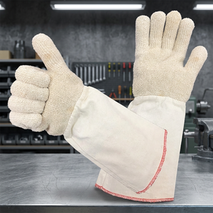 Gants en tissu éponge 100% coton, résistants aux hautes températures (150-350 degrés), avec manchette en toile, protection des bras, utilisation quotidienne, durables, séchage rapide - Product Image 1