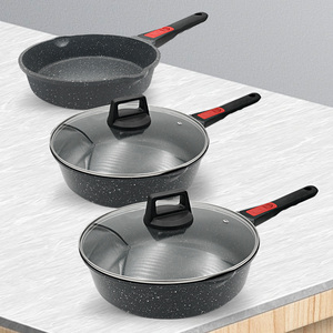 Vente en gros d'ustensiles de cuisine en aluminium de qualité supérieure Sauteuses à induction Ensemble de poêles à frire antiadhésives en granit avec <span class=keywords><strong>poignée</strong></span> <span class=keywords><strong>amovible</strong></span> - Product Image 1