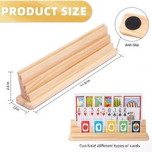 Wooden <b>playing</b> <b>card</b> holder, multi-tiered shelf, solid wood display rack with recessed storage, solid wood <b>playing</b> <b>card</b> holder. - Product Image 2
