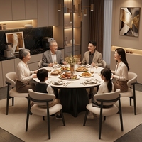 Table à manger extensible peu encombrante avec 6 chaises pour petit appartement