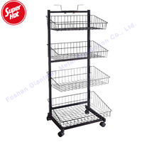 Giantmay Retail Étagère de sol en métal Biscuits Snack Wire Basket Stand Food Display Rack
