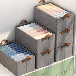 <strong>Wardrobe</strong> Clothes Organizer Foldable Storage <strong>Box</strong> With Handle Jeans Pants Drawer Organizer Fabric Dustproof Large Capacity Home - Product Image 1