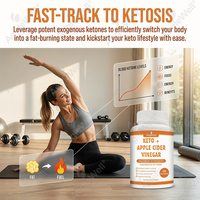 AegleWell OEM Keto + Capsules de Vinaigre de Cidre de Pomme, Supplément de Cétones Exogènes pour Favoriser la Cétose, Brûler les Graisses, l'Énergie et la Concentration