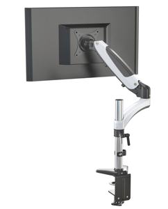 Supporto per Monitor LCD Regolabile con Molla a Gas V-mount, 27 Pollici, Alluminio, Argento/Nero, Stock VM-GM112D, VESA 75/100, Rotazione 360° - Product Image 3