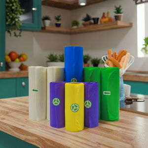 Tianrenhaihua ถุงขยะย่อยสลายได้3แกลลอนสำหรับงานหนักงานหนักงานหนักขนาดเล็ก50แพ็คสำหรับ<span class=keywords><strong>อาหาร</strong></span>ในครัว - Product Image 1