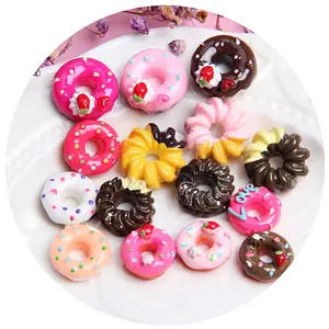 Breloques artificielles, 100 pièces, crème chocolat, fraise, donuts, remplissage de Slime, embellissements en résine, accessoires artisanaux - Product Image 1