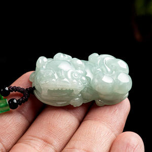 Colgante de Jadeíta Natural de Myanmar, Color Verde Claro, Pixiu, Unisex, Bestias Míticas, Estilo Chino, con Certificado de Tasación PX03 - Product Image 3