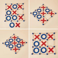 Morpion en bois Montessori écologique pour enfants de 2 à 4 ans, jeu interactif éducatif pour le développement de l'équipe |   OEM ODM Vente en gros