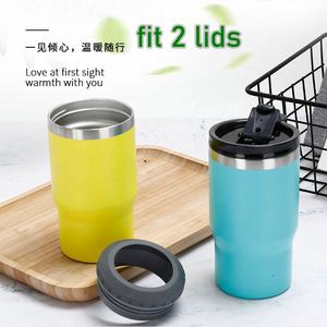 Enfriador de botellas y latas de cerveza de acero inoxidable 4 en 1 de 14 oz, vaso enfriador de vino con 2 tapas - Product Image 6