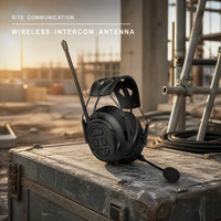 Headset Bluetooth Taktis Peredam Kebisingan Warna Hitam Pelindung Pendengaran untuk Komunikasi