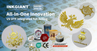 INKGIANT A1UV DTF 60 см, высококачественный автоматический рулонный принтер, 4-головная система для золота/серебра, специальные цвета для гибкости