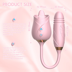 <span class=keywords><strong>Vibratore</strong></span> a Forma di Rosa Impermeabile Mini 2022, Rosa, Rosso, <span class=keywords><strong>Viola</strong></span>, con Funzione di Succhiamento e Leccamento Clitorideo - Product Image 5