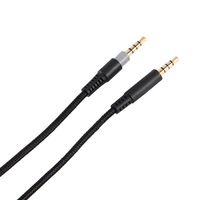 Cable de auriculares para videojuegos de 200cm, cable de audio a rayas con micrófono para hiper X Cloud Alpha