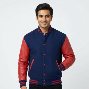 Veste universitaire pour homme en polaire épaisse, style streetwear moderne, patchs personnalisés disponibles - Product Image 1