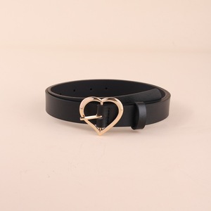 Cinturón de cuero de cocodrilo de PU para mujer, longitud personalizable, diseño de amor Simple, hebilla de plata, aleación de moda para vestidos Vaqueros - Product Image 2