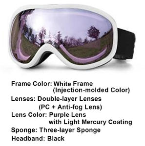 משקפי סקי בהתאמה אישית, שכבה כפולה, נגד אדים, ניתנים להתאמה למשקפי ראייה, ספורט חיצוני, משקפי סקי, הגנה UV 400 - Product Image 4