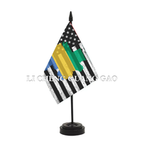 Drapeau de table Gabon de haute qualité à pointe noire, mini-bannière patriotique pour réunion de bureau formelle, drapeau décoratif