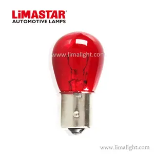 مصباح Limastar S25 12V 21W BAW15s أحمر للاستخدام في السيارة مصباح هالوجين صغير