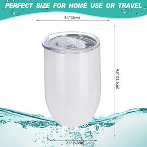 Vasos de Vino para Sublimación, Lisos, de Acero Inoxidable, Aislados, para Transferencia de Calor con Tapa Deslizante Antiderrames - Product Image 3