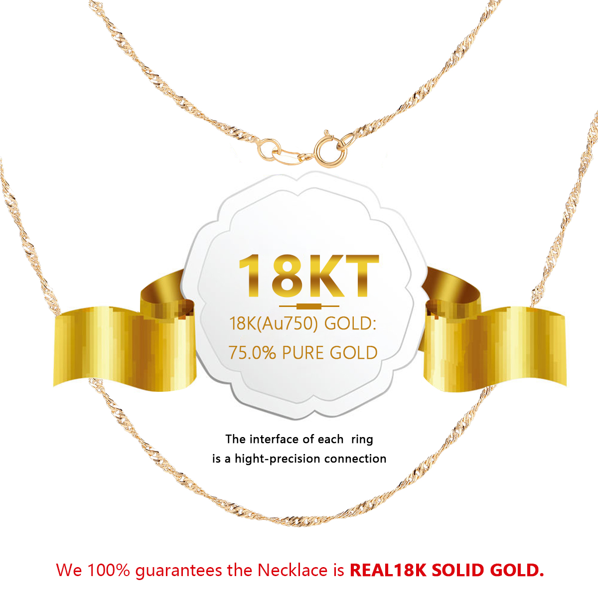 Fashion Au750 Gold 18k Real Gold With Hollow Heart Shape Pendants