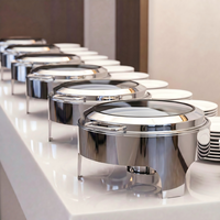 LIYUNDA Großhandel Buffet-Ausrüstung Edelstahl 6L Brennstoff-Isolierkocher Schwarz Weiß Silber Chafing Dish Set für Catering