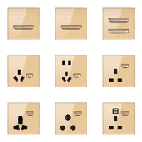 Interrupteur mural électrique 2 voies 2 gangues de haute qualité, norme européenne, durable, verre ignifuge, protection IP20, usage domestique, 13A 250V