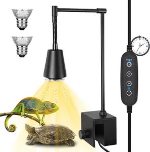 Full Spectrum Reptile Sun Lamp With Stand UVA UVB 3.0 E27 Adjust Temperature Bulb Heating Lamp Turtle Lizards Basking Spot Light
