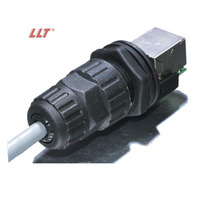 Connecteurs et prises RJ45 étanches circulaires noirs à montage sur panneau LLT 8P 8C