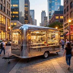 Nan Chuang AF-07 Chariot alimentaire extérieur en acier inoxydable résistant à la rouille, design <span class=keywords><strong>Stream</strong></span>, Food Truck, Café mobile, Chariots à gaufres à <span class=keywords><strong>vendre</strong></span> - Product Image 1