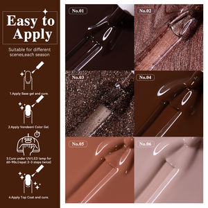 Vendeeni nuovissimo Set di smalto per unghie Color autunno in Gel cofanetto 6 colori caffè/marrone smalto per Gel TPO HEMA libero Set di smalto per unghie - Product Image 5